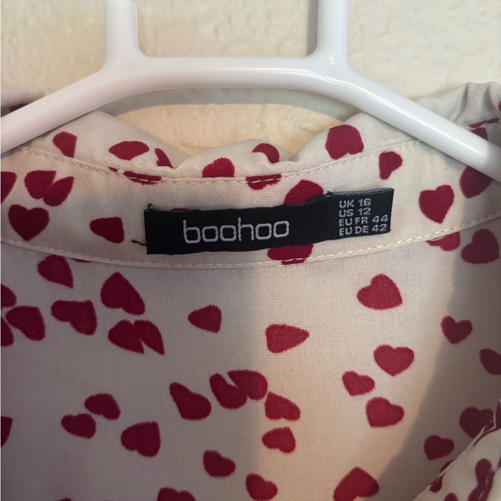Heart Patterned Button Down - Picture 2 of 2